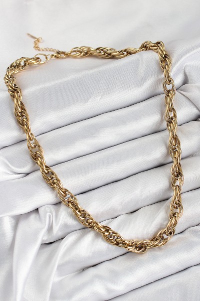316l çelik Halat Model Gold Renk Kadın Kolye 316l çelik Halat Model Gold Renk Kadın Kolye