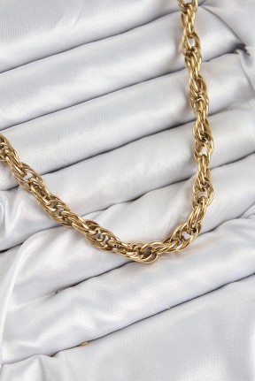 316l çelik Halat Model Gold Renk Kadın Kolye 316l çelik Halat Model Gold Renk Kadın Kolye