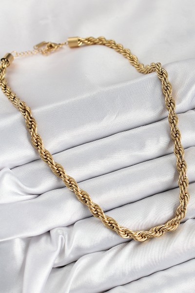 316l çelik Burgu Model Gold Renk Kadın Kolye 316l çelik Burgu Model Gold Renk Kadın Kolye