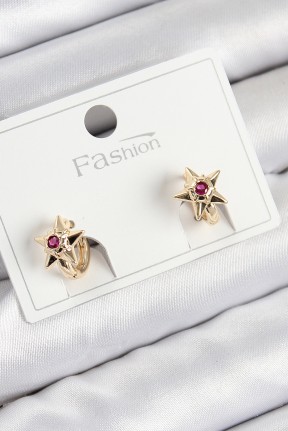 Pirinç Zirkon Taşlı Yıldız Model Gold Renk çocuk Küpe Pirinç Zirkon Taşlı Yıldız Model Gold Renk çocuk Küpe
