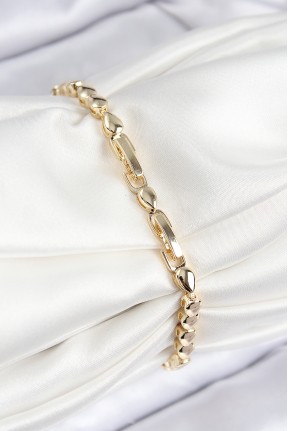 Vip Pirinç Zirkon Taşlı Sıralı Damla Model Gold Renk Kadın Bileklik