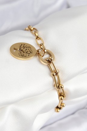 316l çelik Tifany Ağaç Model Gold Renk Kadın Bileklik