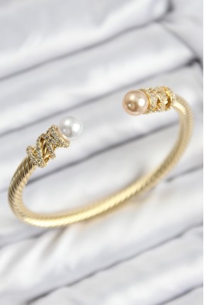316l çelik Zirkon Taşlı İnci Model Gold Renk Kadın Bileklik 316l çelik Zirkon Taşlı İnci Model Gold Renk Kadın Bileklik