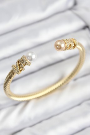 316l çelik Zirkon Taşlı İnci Model Gold Renk Kadın Bileklik 316l çelik Zirkon Taşlı İnci Model Gold Renk Kadın Bileklik