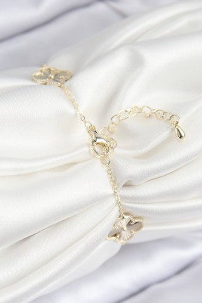 Vip Pirinç Yonca Model Gold Renk Kadın Bileklik Vip Pirinç Yonca Model Gold Renk Kadın Bileklik