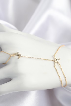 Pirinç Zirkon Taşlı Deniz Atı Ve Yıldız Model Gold Renk şahmeran Pirinç Zirkon Taşlı Deniz Atı Ve Yıldız Model Gold Renk şahmeran