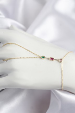 Pirinç Renkli Zirkon Taşlı Model Gold Renk şahmeran Pirinç Renkli Zirkon Taşlı Model Gold Renk şahmeran