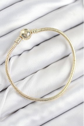 Pirinç Charm Topcuk Model Gold Renk Kadın Bileklik