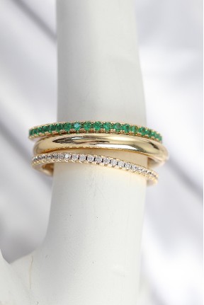 Pirinç Gold Renk Zirkon Taşlı 4'lü Kadın Yüzük Pirinç Gold Renk Zirkon Taşlı 4'lü Kadın Yüzük