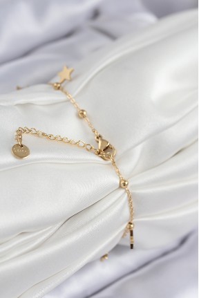 316l çelik Sıralı Yıldız Model Gold Renk Kadın Bileklik 316l çelik Sıralı Yıldız Model Gold Renk Kadın Bileklik