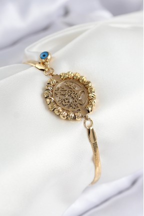 316l çelik Nazar Boncuk Detaylı Hayat Ağacı Model İtalyan Zincir Gold Renk Kadın Bileklik 316l çelik Nazar Boncuk Detaylı Hayat Ağacı Model İtalyan Zincir Gold Renk Kadın Bileklik