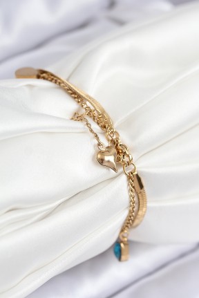 316l çelik Nazar Boncuk Detaylı Mavi Zirkon Taşlı Model İtalyan Zincir Gold Renk Kadın Bileklik 316l çelik Nazar Boncuk Detaylı Mavi Zirkon Taşlı Model İtalyan Zincir Gold Renk Kadın Bileklik