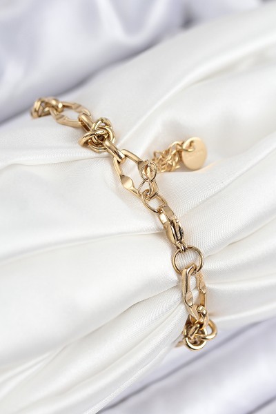 316l çelik Parçalı Zincir Model Gold Renk Kadın Bileklik 316l çelik Parçalı Zincir Model Gold Renk Kadın Bileklik