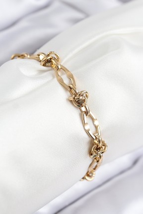 316l çelik Parçalı Zincir Model Gold Renk Kadın Bileklik