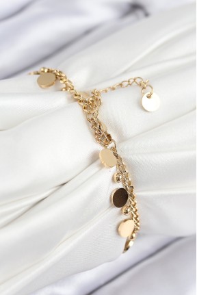 316l çelik Sıralı Pul Model Gold Renk Kadın Bileklik 316l çelik Sıralı Pul Model Gold Renk Kadın Bileklik