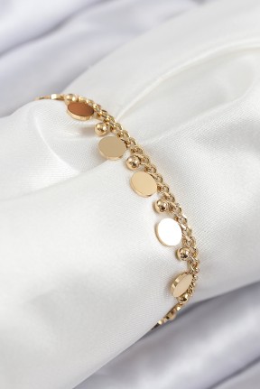316l çelik Sıralı Pul Model Gold Renk Kadın Bileklik
