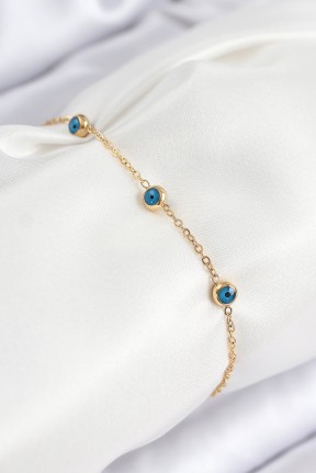 316l çelik Nazar Boncuğu Model Gold Renk Kadın Bileklik 316l çelik Nazar Boncuğu Model Gold Renk Kadın Bileklik