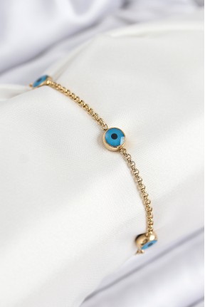 316l çelik Nazar Boncuğu Model Gold Renk Kadın Bileklik 316l çelik Nazar Boncuğu Model Gold Renk Kadın Bileklik