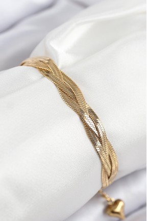 316l çelik örgü İtalyan Zincir Model Gold Renk Kadın Bileklik 316l çelik örgü İtalyan Zincir Model Gold Renk Kadın Bileklik