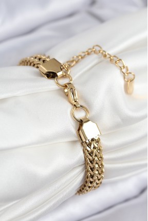 316l çelik örme Zincir Model Gold Renk Kadın Bileklik 316l çelik örme Zincir Model Gold Renk Kadın Bileklik
