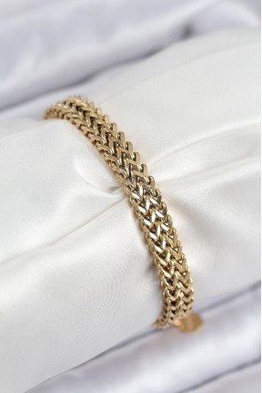 316l çelik örme Zincir Model Gold Renk Kadın Bileklik 316l çelik örme Zincir Model Gold Renk Kadın Bileklik
