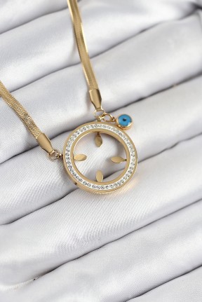 316l çelik Zirkon Taşlı çeyrek Takılabilir Gold Renk Kadın Kolye 316l çelik Zirkon Taşlı çeyrek Takılabilir Gold Renk Kadın Kolye