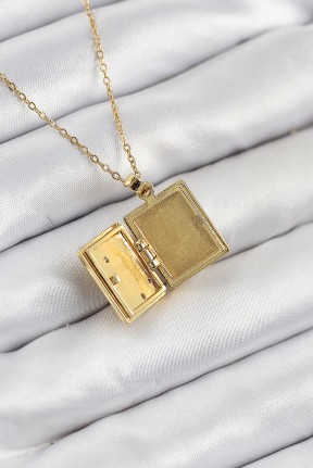 316l çelik Zirkon Taşlı Açılabilr Kapaklı Kitap Model Gold Renk Kadın Kolye 316l çelik Zirkon Taşlı Açılabilr Kapaklı Kitap Model Gold Renk Kadın Kolye