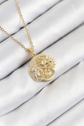 316l çelik Zirkon Taşlı Ay Ve Güneş Model Gold Renk Kadın Kolye 316l çelik Zirkon Taşlı Ay Ve Güneş Model Gold Renk Kadın Kolye