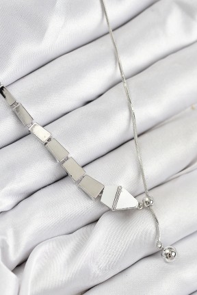 Pirinç Yılan Model Gümüş Renk Asansörlü Kadın Kolye Pirinç Yılan Model Gümüş Renk Asansörlü Kadın Kolye