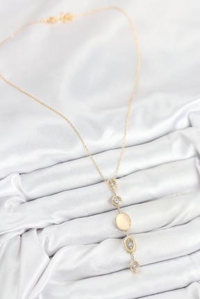 Pirinç Zincir Sarı Gold Renk Zirkon Taşlı Y Kolye Pirinç Zincir Sarı Gold Renk Zirkon Taşlı Y Kolye
