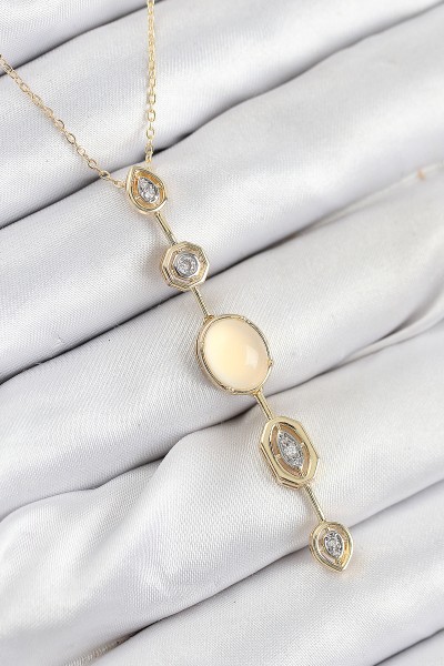 Pirinç Zincir Sarı Gold Renk Zirkon Taşlı Y Kolye Pirinç Zincir Sarı Gold Renk Zirkon Taşlı Y Kolye