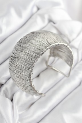 Pirinç Tel Sarma Model Gümüş Renk Kadın Bileklilk Pirinç Tel Sarma Model Gümüş Renk Kadın Bileklilk