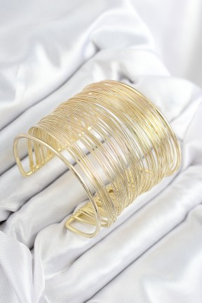 Pirinç Tel Sarma Model Gold Renk Kadın Bileklilk Pirinç Tel Sarma Model Gold Renk Kadın Bileklilk