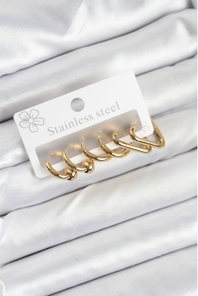 316l çelik Gold Renk Kadın Küpe Seti 316l çelik Gold Renk Kadın Küpe Seti