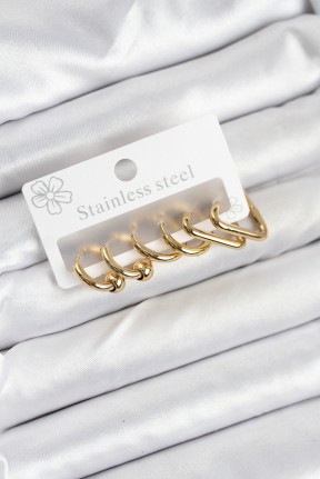316l çelik Gold Renk Kadın Küpe Seti 316l çelik Gold Renk Kadın Küpe Seti