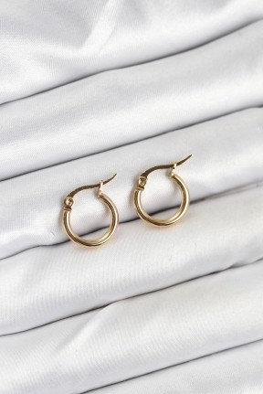 316l çelik Gold Renk 12 Mm Halka Kadın Küpe 316l çelik Gold Renk 12 Mm Halka Kadın Küpe