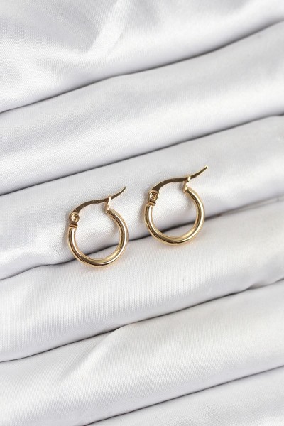 316l çelik Gold Renk 12 Mm Halka Kadın Küpe