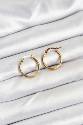 316l çelik Gold Renk 15 Mm Halka Kadın Küpe 316l çelik Gold Renk 15 Mm Halka Kadın Küpe