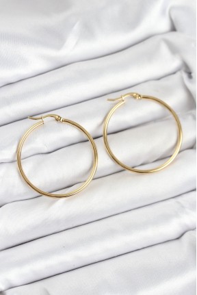 316l çelik Gold Renk 35 Mm Halka Kadın Küpe 316l çelik Gold Renk 35 Mm Halka Kadın Küpe