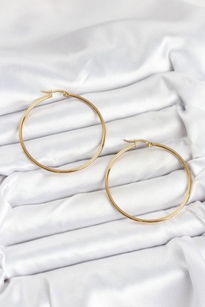 316l çelik Gold Renk 45 Mm Halka Kadın Küpe 316l çelik Gold Renk 45 Mm Halka Kadın Küpe