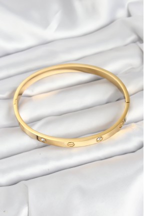 316l çelik Gold Renk Zirkon Taşlı 65 Mm Kadın Kelepçe Bileklik 316l çelik Gold Renk Zirkon Taşlı 65 Mm Kadın Kelepçe Bileklik