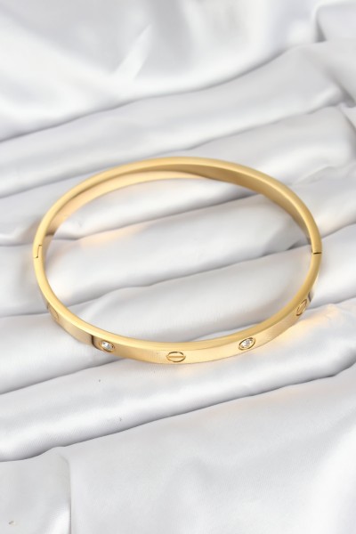 316l çelik Gold Renk Zirkon Taşlı 65 Mm Kadın Kelepçe Bileklik 316l çelik Gold Renk Zirkon Taşlı 65 Mm Kadın Kelepçe Bileklik