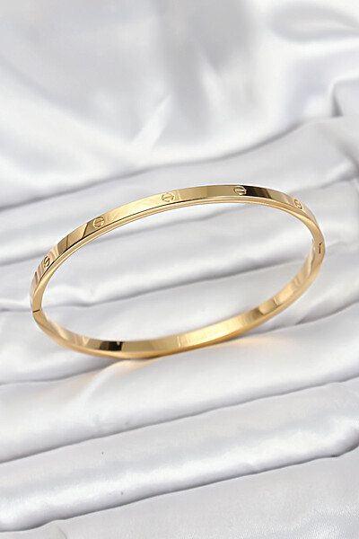 316l çelik Gold Renk 65 Mm İnce Kadın Kelepçe Bileklik