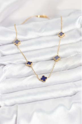 316l çelik Zincir Gold Renk Lacivert Baby Boy Yonca Kadın Kolye 316l çelik Zincir Gold Renk Lacivert Baby Boy Yonca Kadın Kolye