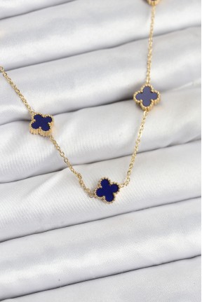 316l çelik Zincir Gold Renk Lacivert Baby Boy Yonca Kadın Kolye 316l çelik Zincir Gold Renk Lacivert Baby Boy Yonca Kadın Kolye