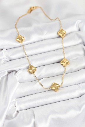 316l çelik Zincir Gold Renk Yonca Kadın Kolye 316l çelik Zincir Gold Renk Yonca Kadın Kolye