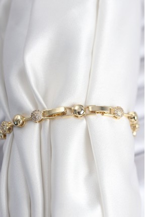 Pirinç Vip Seri Gold Renk Topçuk Model Kadın Bileklik Pirinç Vip Seri Gold Renk Topçuk Model Kadın Bileklik