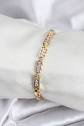 Pirinç Vip Seri Gold Renk Parçalı Model Kadın Bileklik