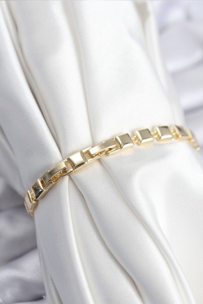 Pirinç Vip Seri Gold Renk Zirkon Taşlı Model Kadın Bileklik Pirinç Vip Seri Gold Renk Zirkon Taşlı Model Kadın Bileklik