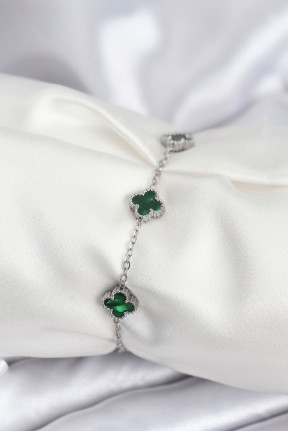 316l çelik Gümüş Renk Yeşil Baby Boy Yonca Kadın Bileklik 316l çelik Gümüş Renk Yeşil Baby Boy Yonca Kadın Bileklik